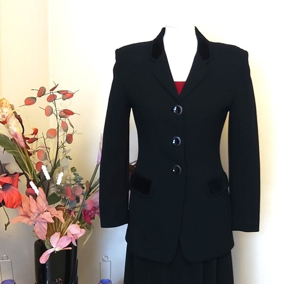 VTG LIZ CLAIBORNE Collection Women's High Quality Lined Black Blazer Jacket 10 - Picture 4 of 11
